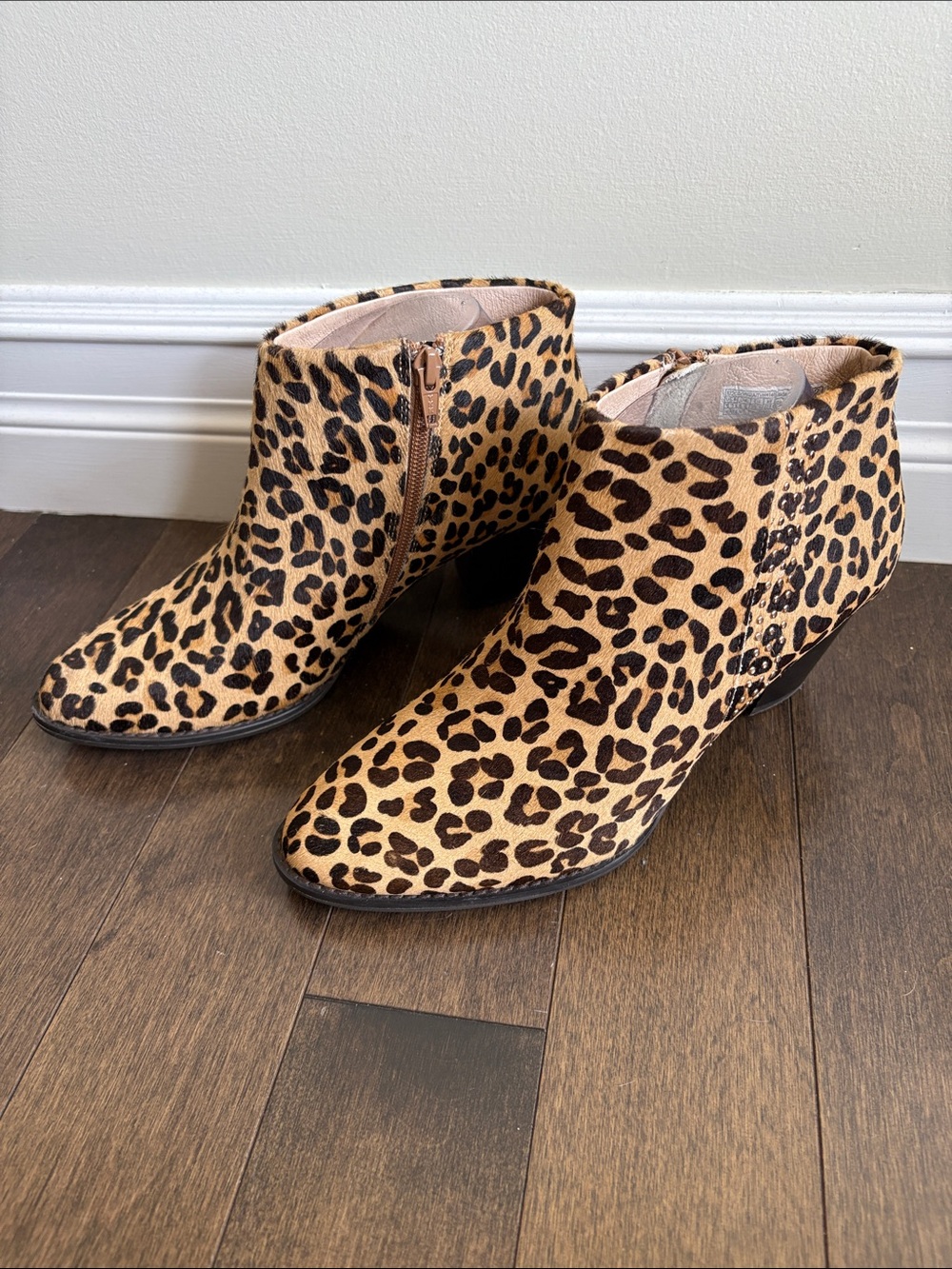 Vionic Georgia Leopard Print Calf Hair Ankle Boots